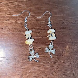 Handmade Earrings - Clover with Gemstones